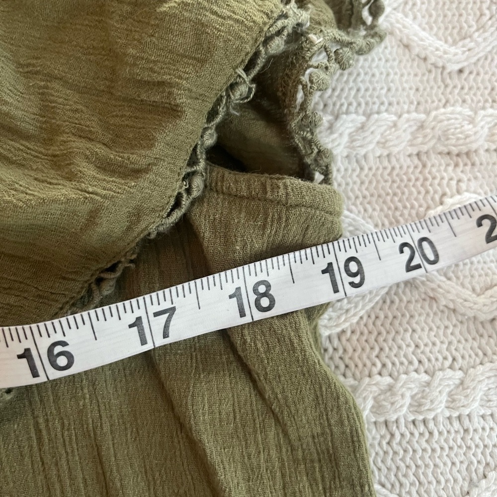LOFT Olive Ruffle Blouse Cotton Womens Size XS - Picture 11 of 11
